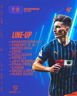 Este es el once del Valencia CF contra el Granada