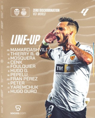 Este es el once del Valencia CF contra el Mallorca