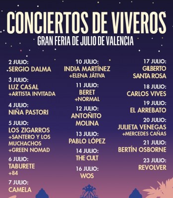 Conciertos de Viveros 2024: estos son los artistas y grupos que actuarán en València