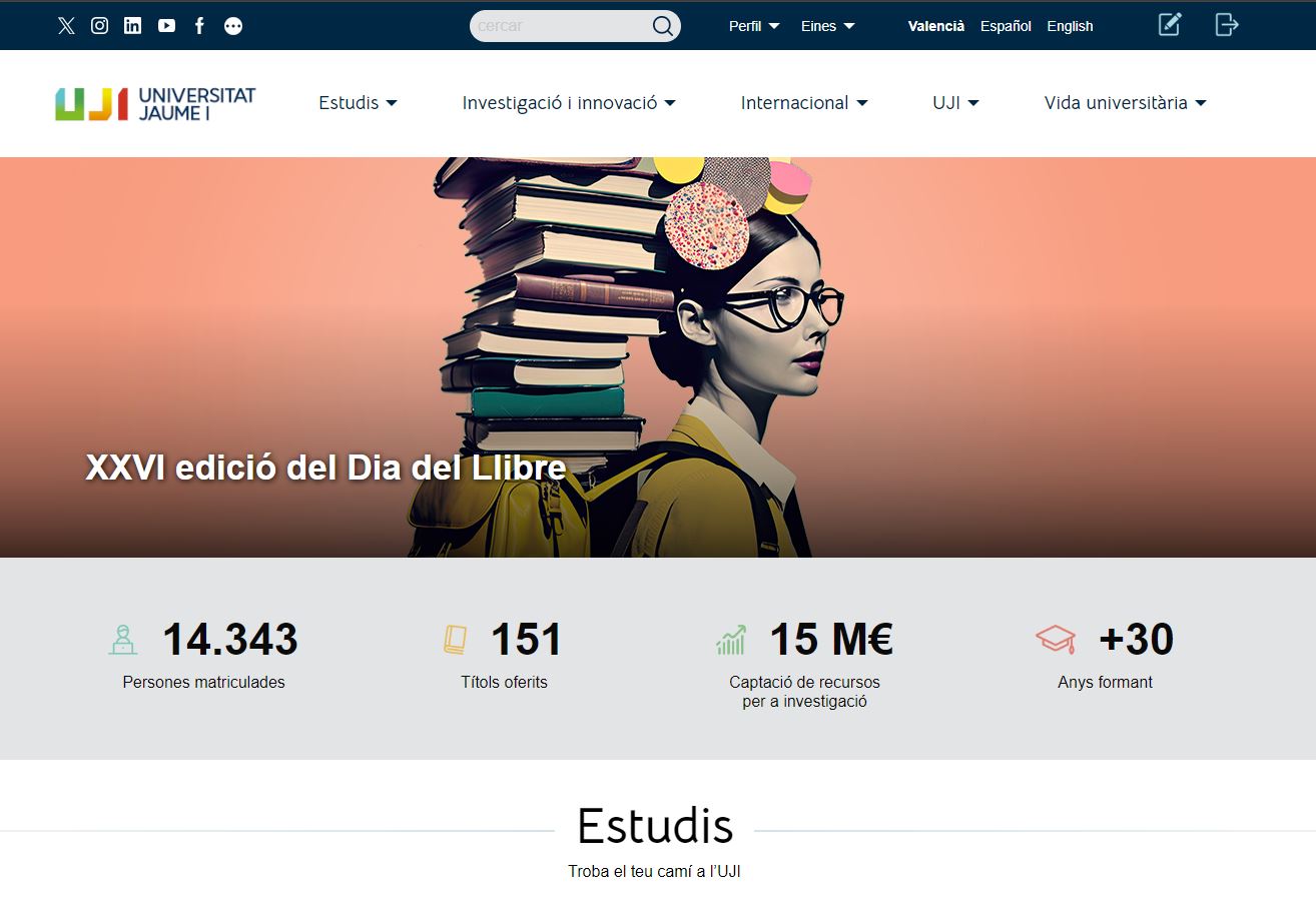 La web de la UJI se consolida en el top 100 de internet en España: es la única universidad