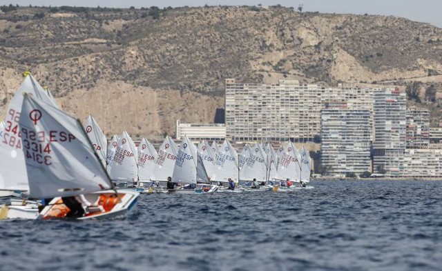 Más de 150 regatistas de diez federaciones disputan el Campeonato de España de Optimist en Alicante