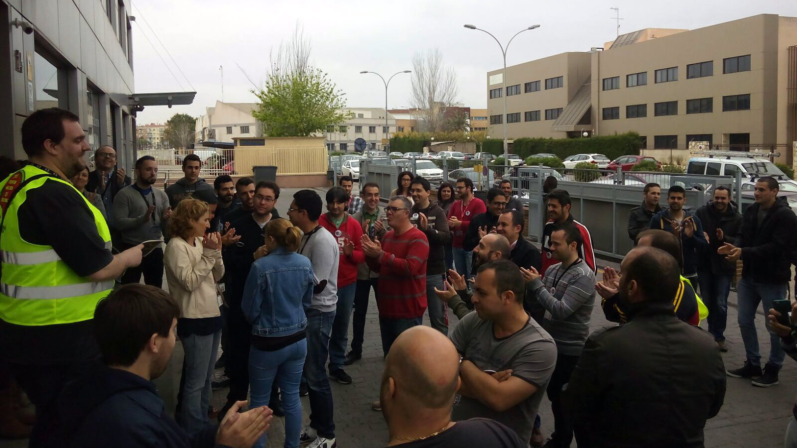 Paro de los trabajadores de Indra, en una imagen reciente - 