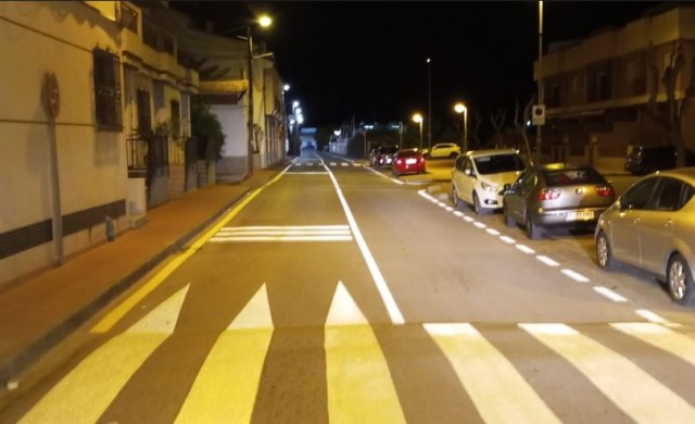 Repintado de la señalización horizontal en 300 calles de las pedanías de Murcia