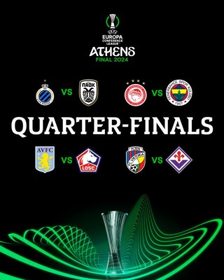 Aston Villa-Lille y Olympiacos-Fenerbahce, cruces de altura en 1/4 de la Liga Conferencia