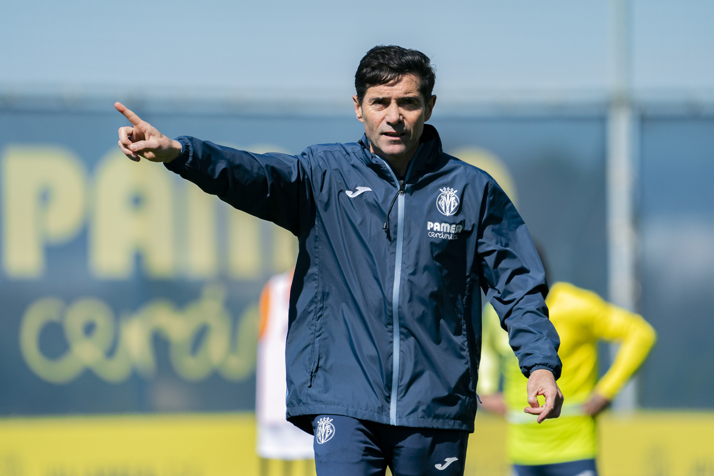 Marcelino García Toral dirige un entrenamiento previo a la visita del Olympique de Marsella. VILLARREAL CF - 