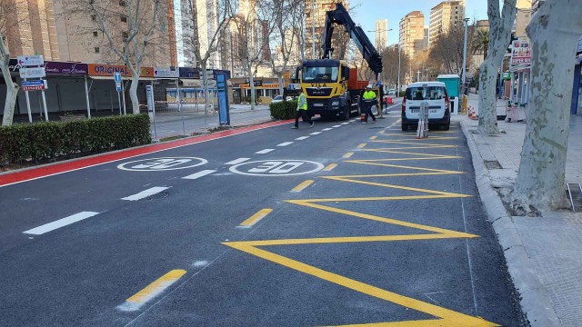 Benidorm reabre al tráfico el tramo de Mediterráneo afectado por las obras de renovación de la estación de bombeo