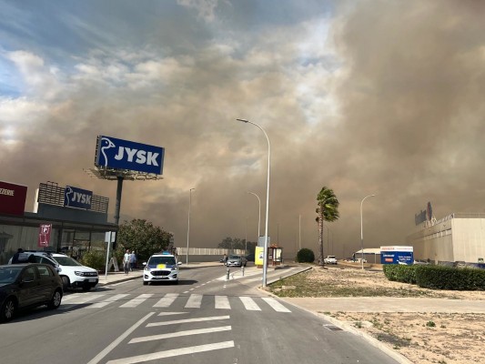 Extinguido el incendio en Alzira, tras quemar cerca de seis hectáreas de cañar y superficie no forestal