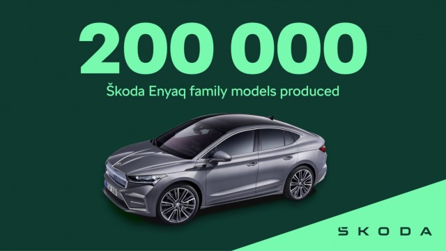 La familia Enyaq de Škoda alcanza el hito de las 200.000 unidades producidas
