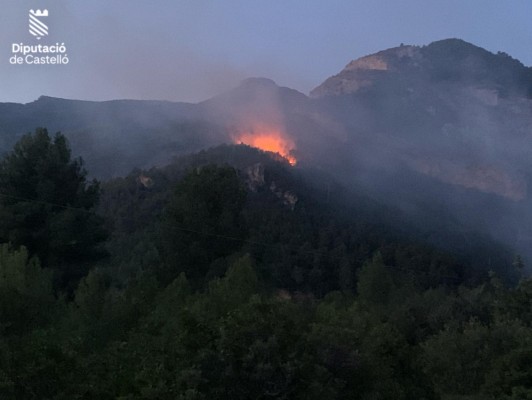 Los bomberos de la Diputación de Castellón dan por estabilizado el incendio forestal de Toga
