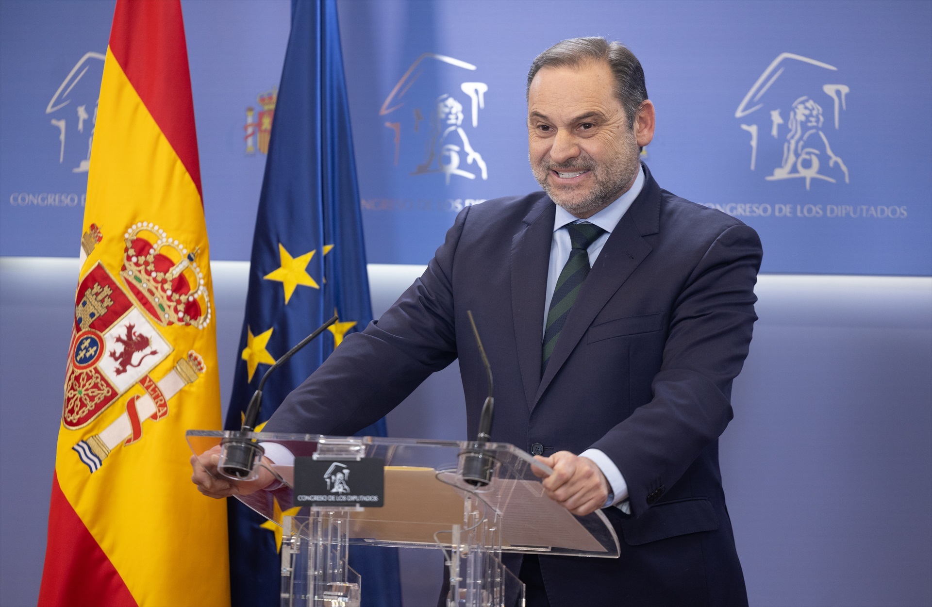 Ábalos, durante la comparecencia del martes. Foto: EP/Eduardo Parra - 