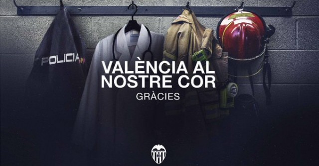 Mestalla homenajeará a los cuerpos de seguridad y guardará silencio por las víctimas de Campanar