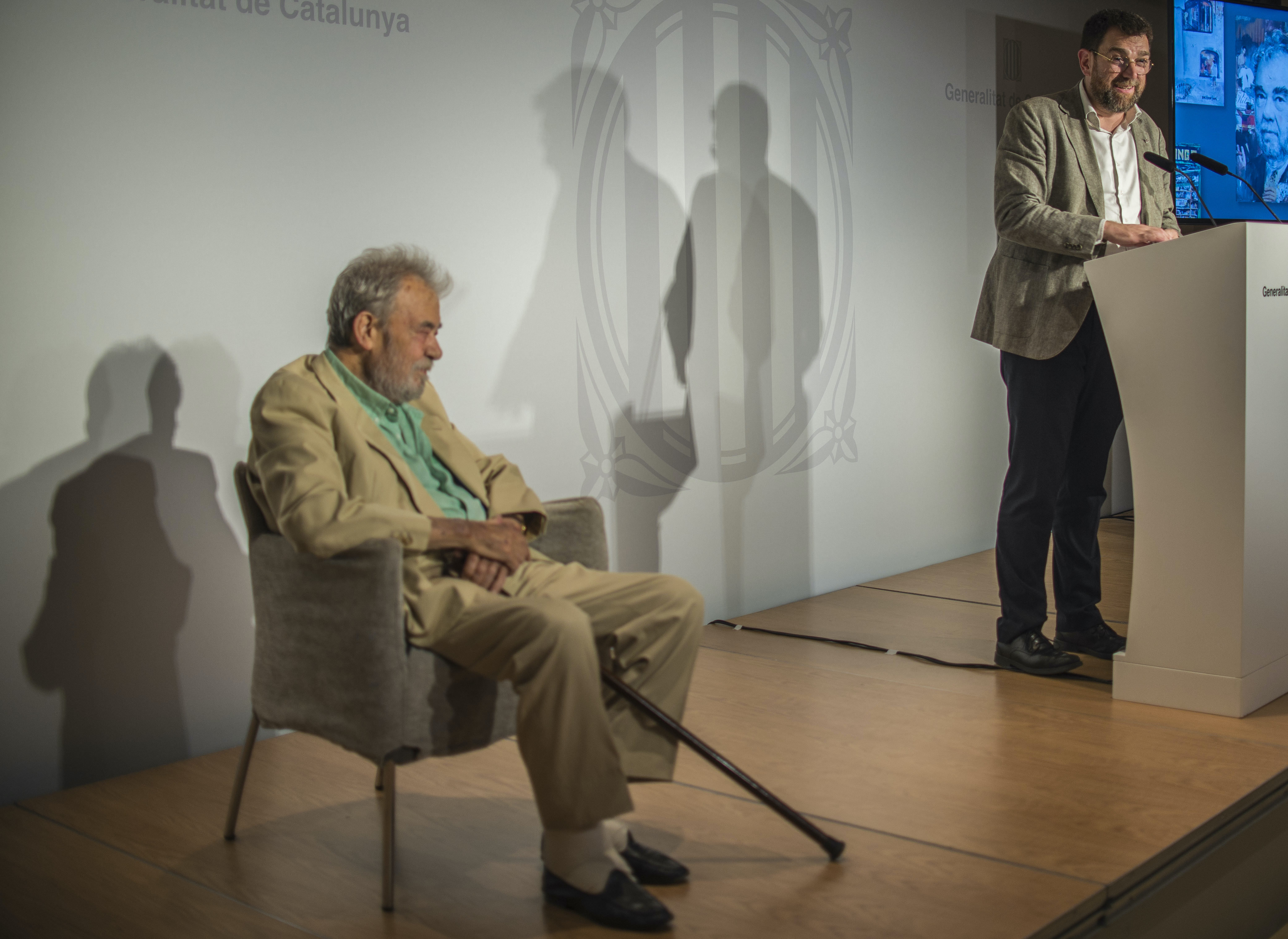 Antoni Vives (izq.) en un homenaje en Barcelona en 2023. Foto: MARIO COLL/SOPA/ZUMA - 