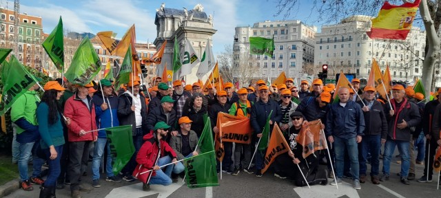 Más de 200 agricultores de Castellón se manifiestan en Madrid para denunciar la crisis del sector
