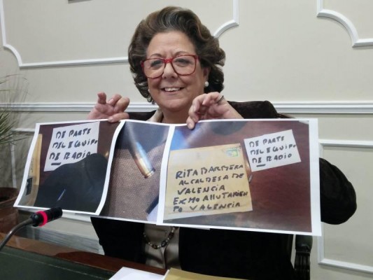 Rita Barberá denuncia ante la Policía el envío a su domicilio de un sobre con una bala  