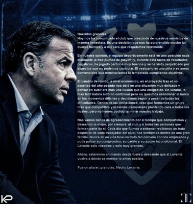 Javi Calleja dice que su despido le sorprende 