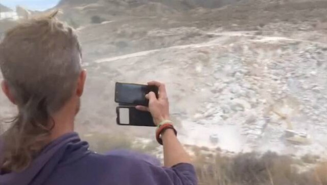 Ecologistas en Acción y EU alegan frente a una cantera de yesos en La Cañada de Alicante