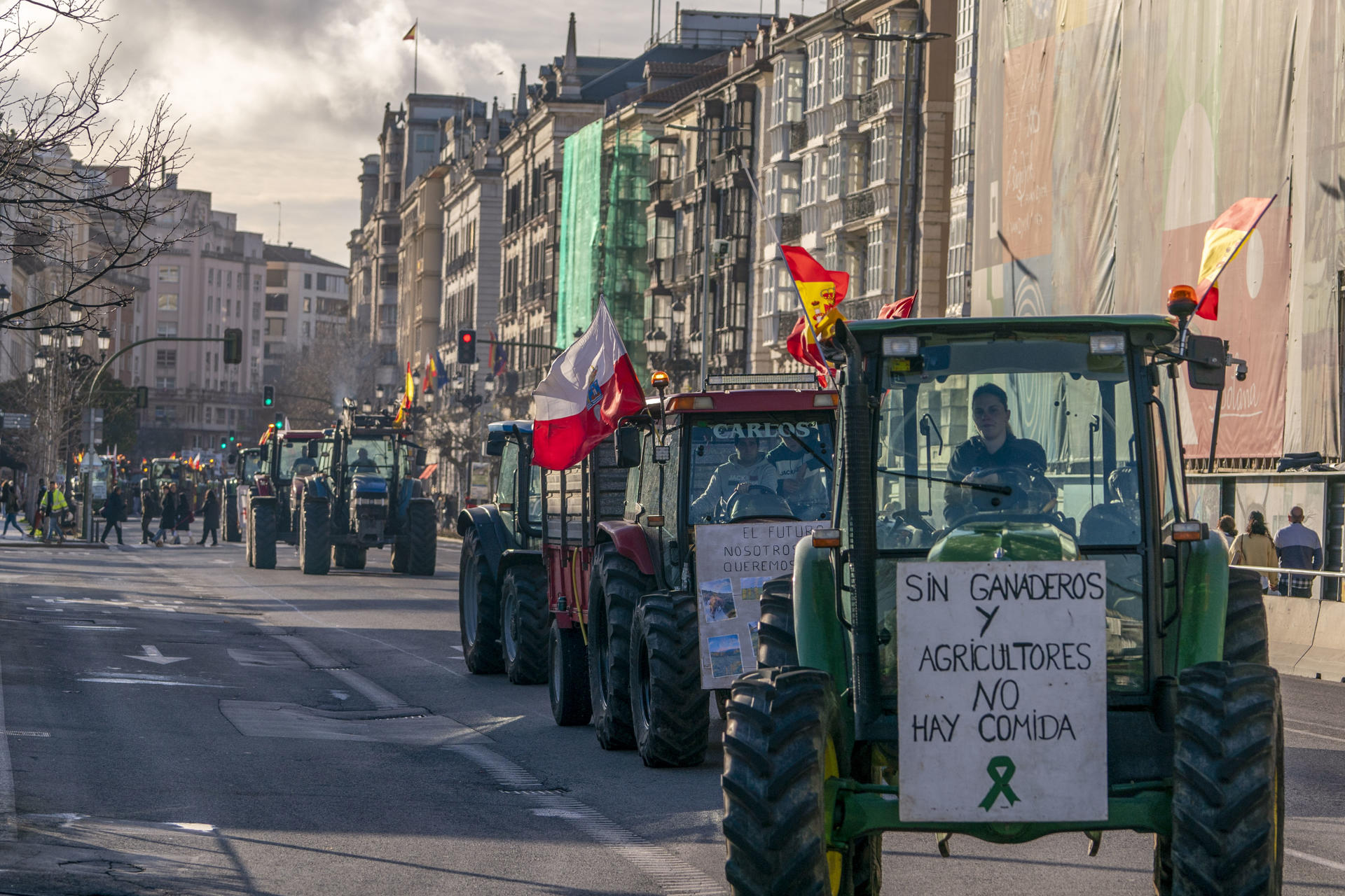 Agricultores en una protesta en Santander, esta semana. Foto: EFE/ROMÁN G. AGUILERA - 