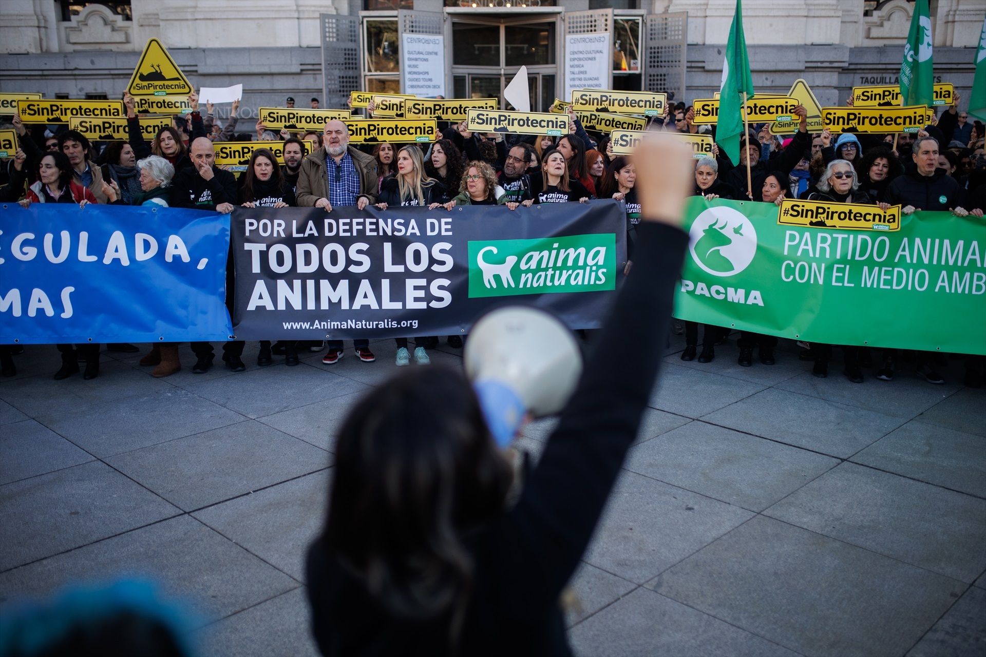 Centenares de personas se congregan en Madrid contra la 'mascletà' y 