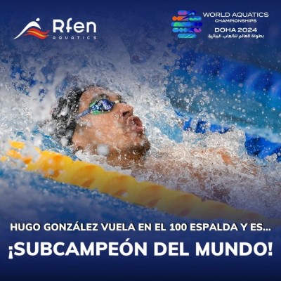 Hugo González conquista la plata mundial en los 100 metros espalda