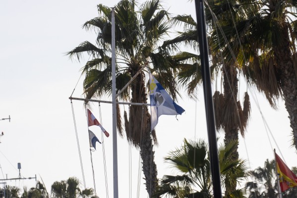 La falta de viento deja a la flota 29er en tierra y sin poder navegaria