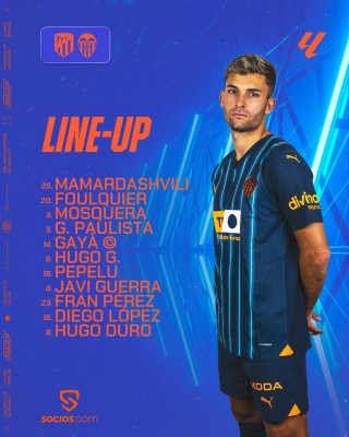 Este es el once del Valencia CF contra el Atlético
