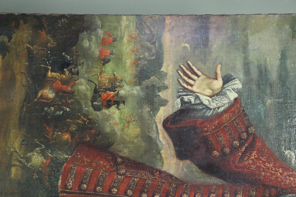 El IVCR+i halla inscripciones ocultas en la restauración del retrato de Felipe V boca abajo 