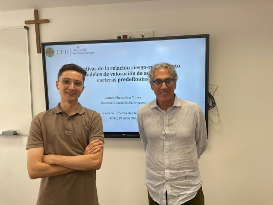 Un alumno de Empresa del CEU de Elche, entre los mejores TFG de Economía de España
