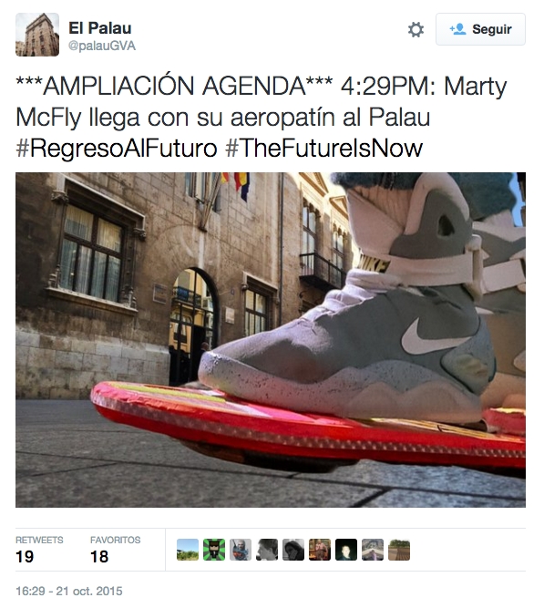 McFly en el Palau: la Generalitat cambia su tono a partir de las redes sociales