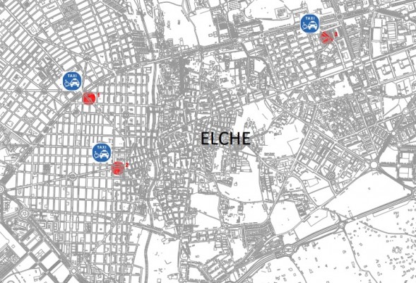 Elche impulsa la accesibilidad de algunas de las principales paradas de taxi de la ciudad