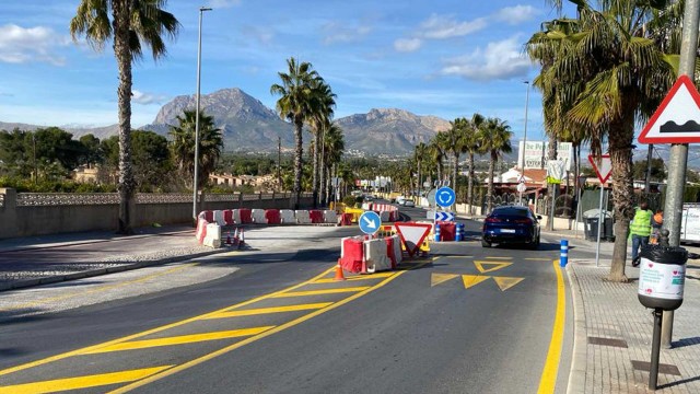 Benidorm crea una rotonda provisional en el cruce de Severo Ochoa con Camí dels Torrers