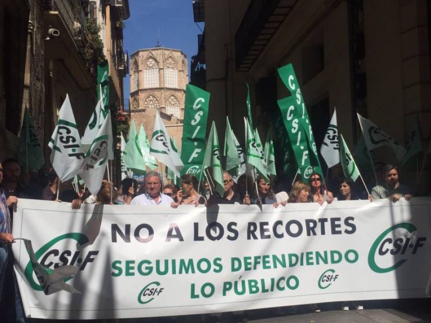 Manifestación de CSI-F contra el Consell, en una imagen de archivo - 