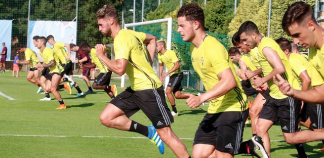 La plantilla del Celta de Vigo se entrena tras la gira italiana
