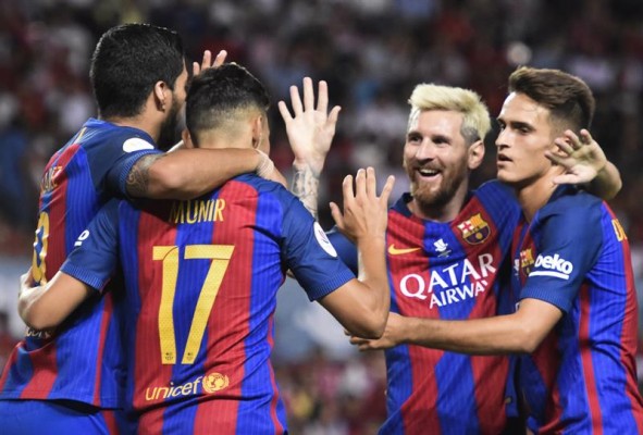 Luis Suárez y Munir encarrilan la Supercopa para el Barça en el Pizjuán