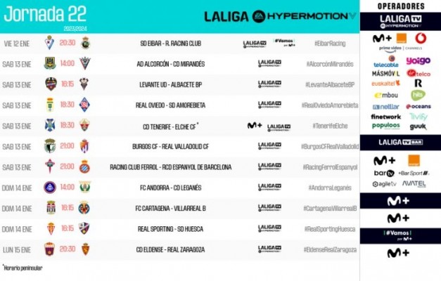 El Elche jugará en Tenerife el sábado 13 y el Eldense recibirá al Zaragoza el lunes 15