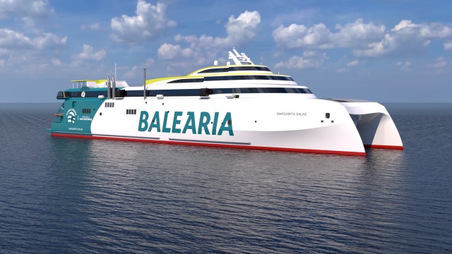 Baleària bota su segundo 'fast ferry' propulsado a gas, con una inversión de 126 millones de euros