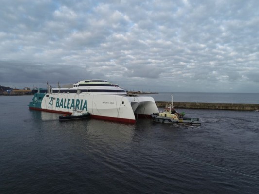 Baleària bota su segundo 'fast ferry' propulsado a gas, con una inversión de 126 millones de euros