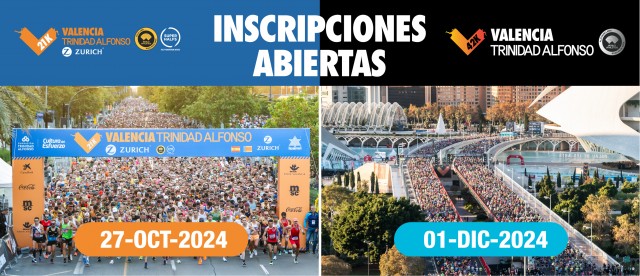Valencia agota el 60% de las inscripciones para el Maratón y Medio Maratón 

en una semana

