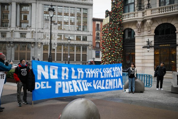 La Comissió Ciutat-Port protesta en Madrid contra la ampliación del Puerto de València
