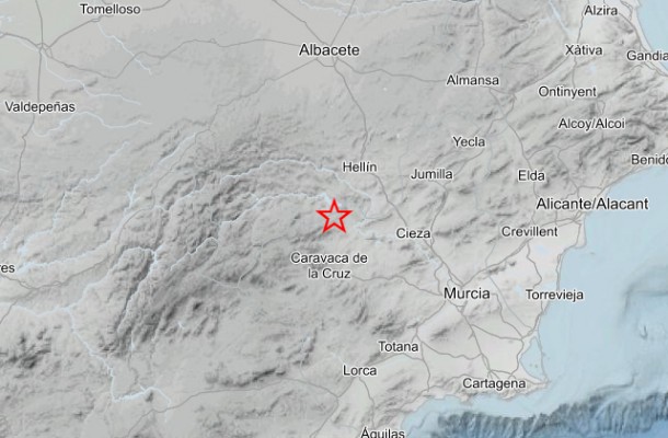 Un terremoto de magnitud 2,8 hace temblar Moratalla
