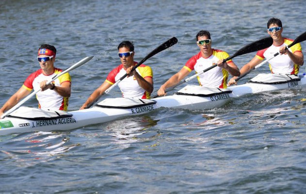 El K-4 español, quinto en la final de los 1000 metros
