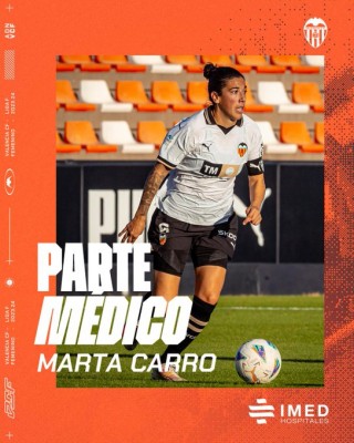 Marta Carro, lesionada del cartílago de la rodilla derecha
