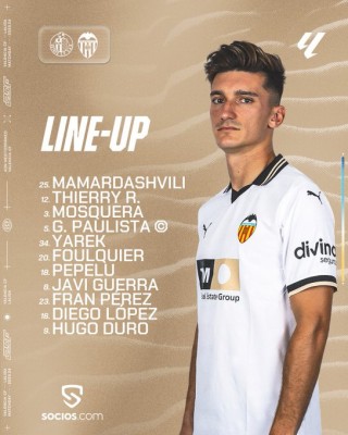 Este es el once del Valencia CF contra el Getafe