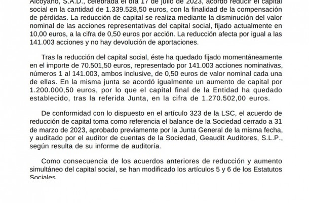 El Alcoyano inscribe la 'operación acordeón'