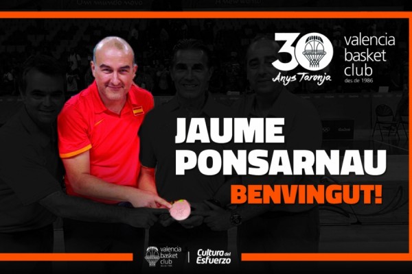 Jaume Ponsarnau se incorpora al cuerpo técnico de Valencia Basket