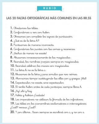 Las 20 faltas ortográficas más comunes en las redes