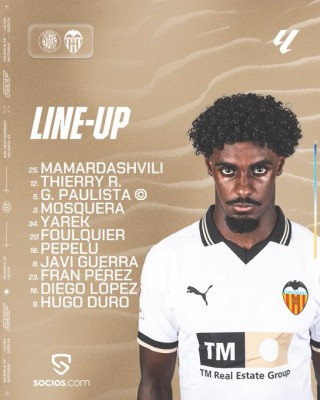 Este es el once del Valencia CF contra el Girona