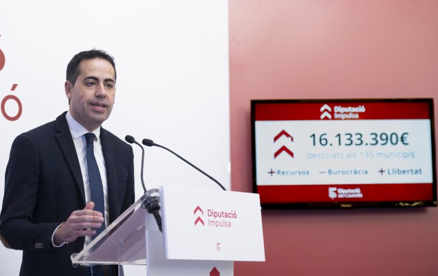 El plan 'Diputació Impulsa' destina 16,1 millones a dotar a los municipios de más recursos con libertad

