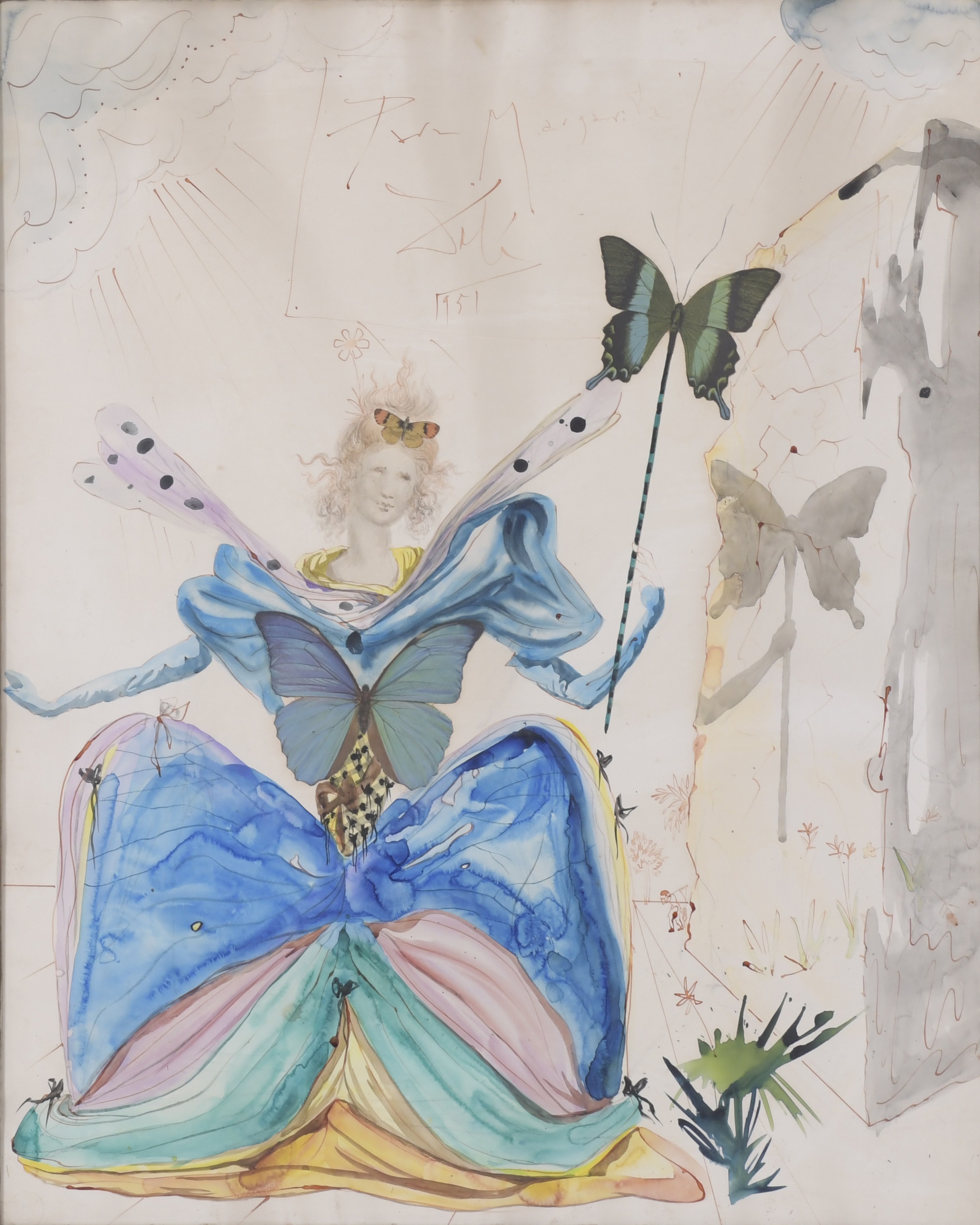 Sale a subasta una acuarela inédita de Dalí de principios de los años 50