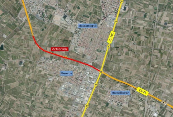 Autorizada la ejecución de las obras de la carretera de la Gombalda entre Museros y Massamagrell
