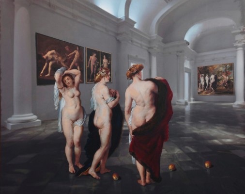  Isabel Oliver dibuja una sociedad feminista frente a las obras de Rubens o Picasso 